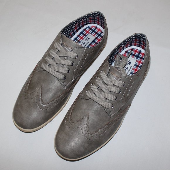 BEN SHERMAN NICHOLAS LT GREY WINGTIP SNEAKER